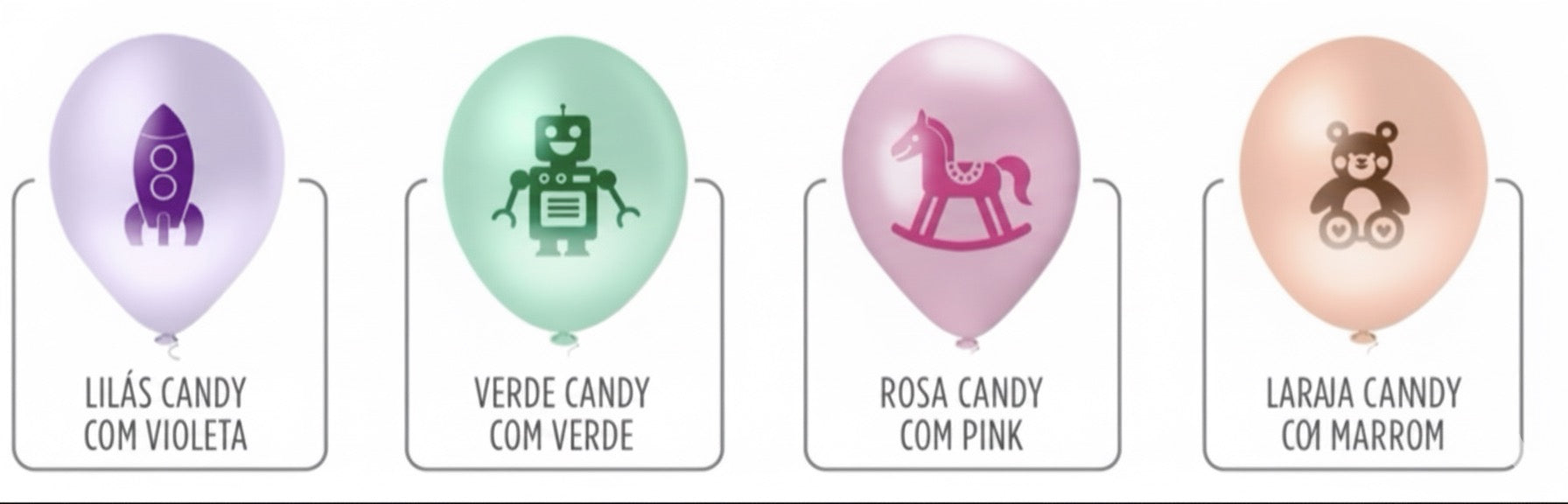 BALÃO DECORADO 10" COM 25 UNIDADE
