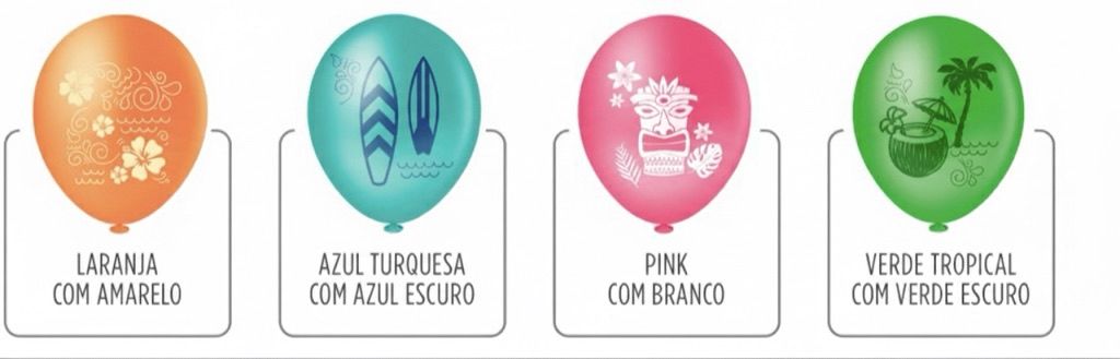 BALÃO DECORADO 10" COM 25 UNIDADE